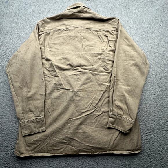 Lapco FR 7 oz Uniform Shirt Mens Large Khaki Flame-Resistant Cotton Twill IKH7 - Picture 9 of 11